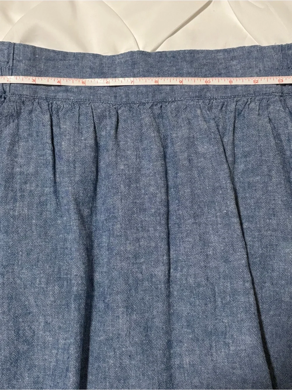 LOFT Outlet Blue Chambray Denim Pleated Pull-On Skirt, Women’s Size S